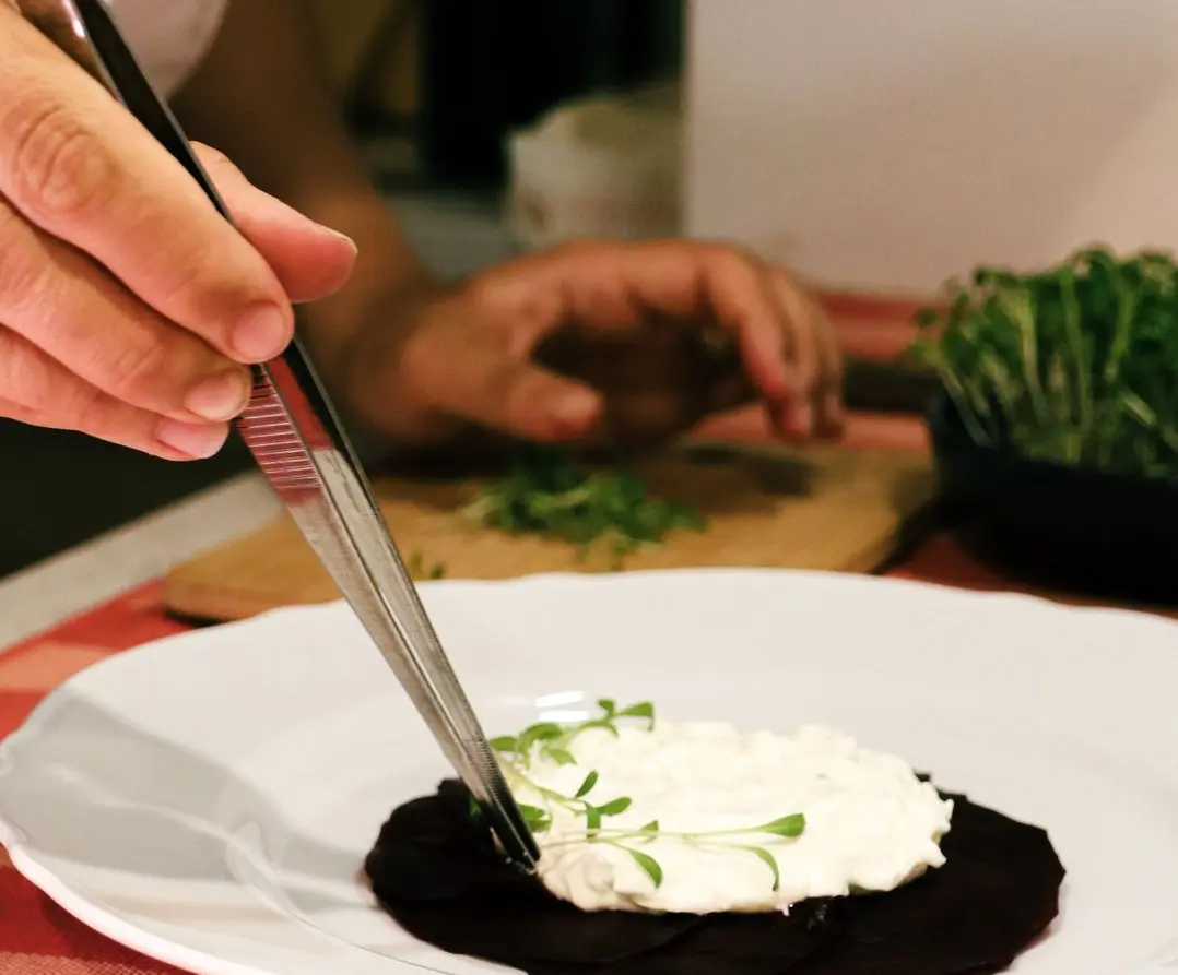 Carpaccio de betteraves, straciatella, chef privé