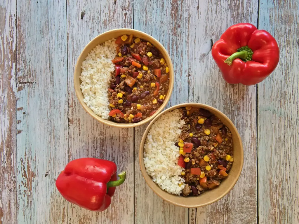 Chili con carne et riz parfumé
