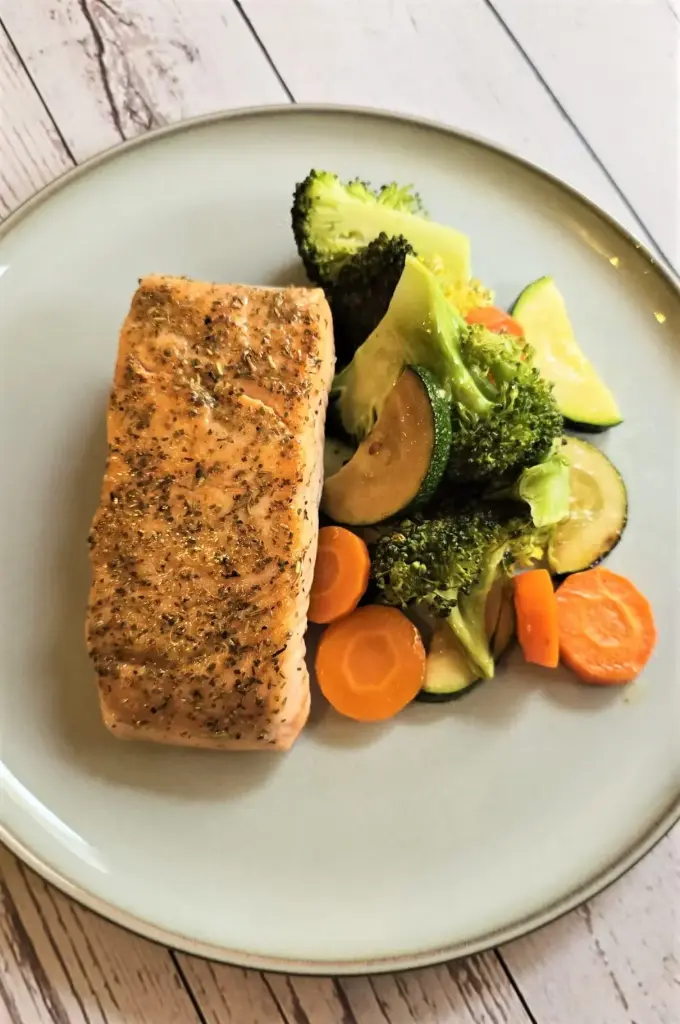 Saumon au miso, brocoli et riz 