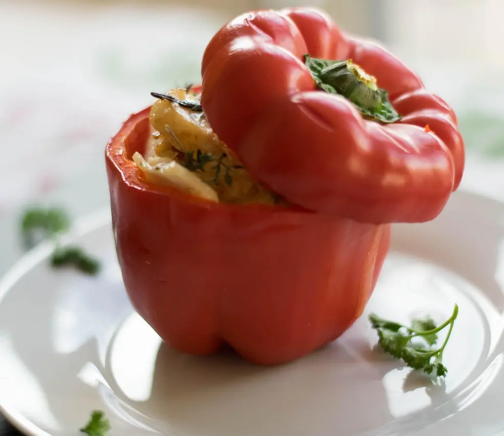 Poivron farci et couscous oriental